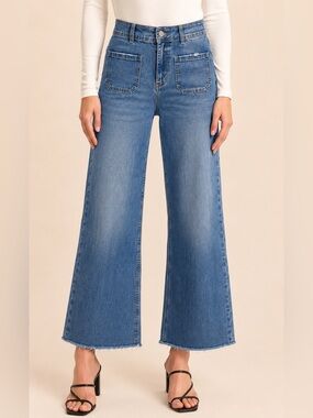 Oat New York Wide-Leg Mid Blue Jeans